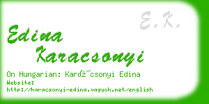 edina karacsonyi business card